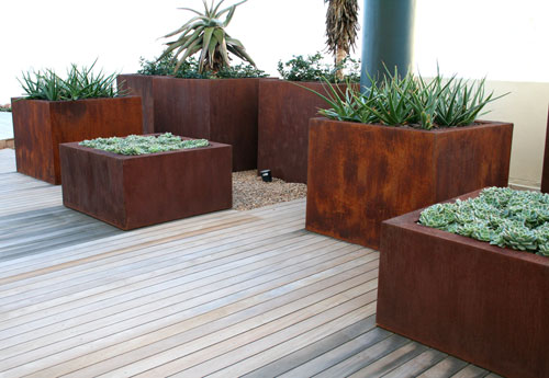 Custom planters made for Bright Blue Landscaping
