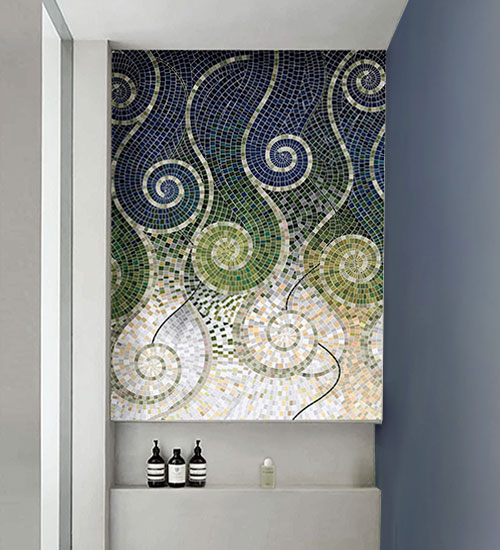 Bathroom mosaic mural