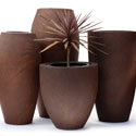 Round fibreglass planters