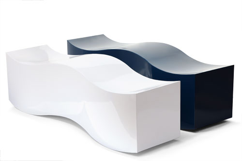 Obbligato Stainless steel powder coated wave bench