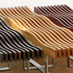 Timber slat wave benches