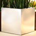Stainless steel planters at Howard Centre mall