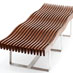 Custom slat wave bench