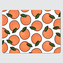 Fruit graphic on a placemat