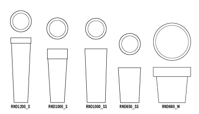 Obbligato round stainless steel planters