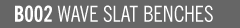 B002 - Wave slat benches